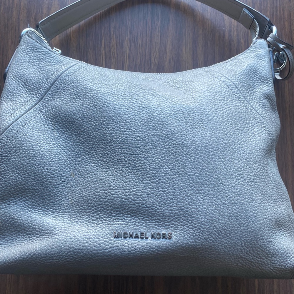 Michael Kors Metallic Gray Hobo Bag